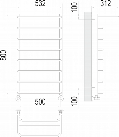 Полка П8 500х800  Полотенцесушитель  TERMINUS Пенза - фото 3