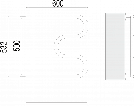 М-обр AISI 32х2 500х600 Полотенцесушитель  TERMINUS Пенза - фото 3