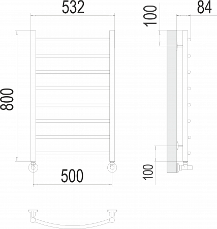 Классик П8 500х800 Полотенцесушитель  TERMINUS Пенза - фото 3