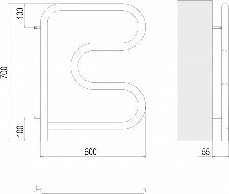 Электро 25 F-обр 600х600 поворотный Полотенцесушитель TERMINUS Пенза - фото 3