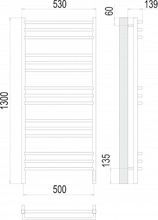 Соренто П15 500х1300 электро (sensor quick touch) Полотенцесушитель  TERMINUS Пенза - фото 3