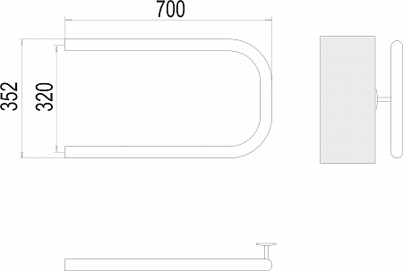 П-обр AISI 32х2 320х700 Полотенцесушитель  TERMINUS Пенза - фото 3