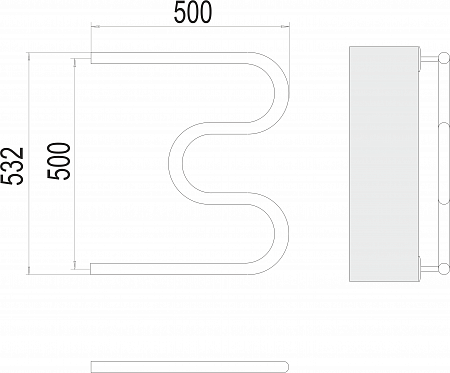М-обр AISI 32х2 500х500 Полотенцесушитель  TERMINUS Пенза - фото 3