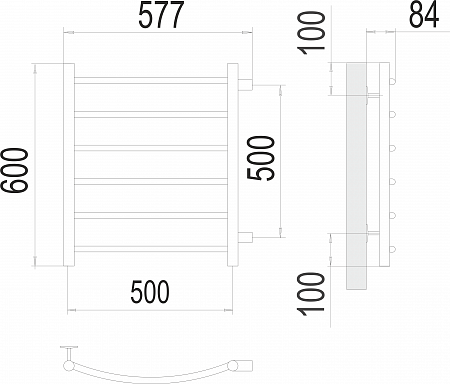 Классик П6 500х600 бп500 Полотенцесушитель  TERMINUS Пенза - фото 3