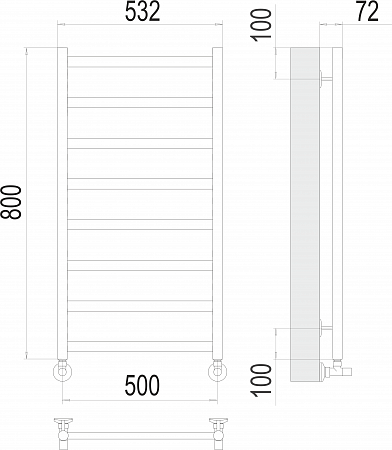 Аврора П8 500х800 Полотенцесушитель  TERMINUS Пенза - фото 3