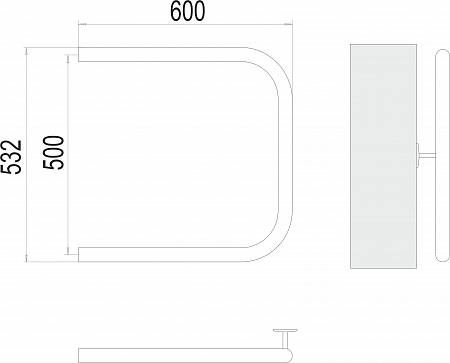 П-обр AISI 32х2 500х600 Полотенцесушитель  TERMINUS Пенза - фото 3