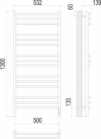 Прато П15 500х1300 электро (sensor quick touch) Полотенцесушитель  TERMINUS Пенза - фото 3