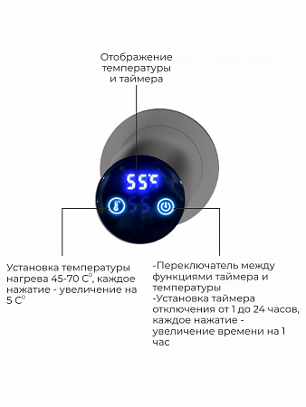 Аккорд П5 500х800 электро Полотенцесушитель TERMINUS Оружейная сталь Пенза - фото 4
