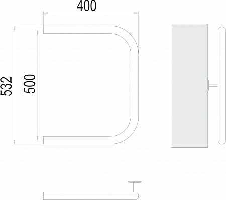 П-обр AISI 32х2 500х400 Полотенцесушитель  TERMINUS Пенза - фото 3